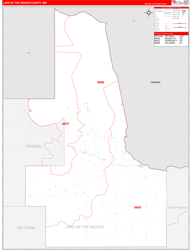 Lake-Of-The-Woods Red Line<br>Wall Map